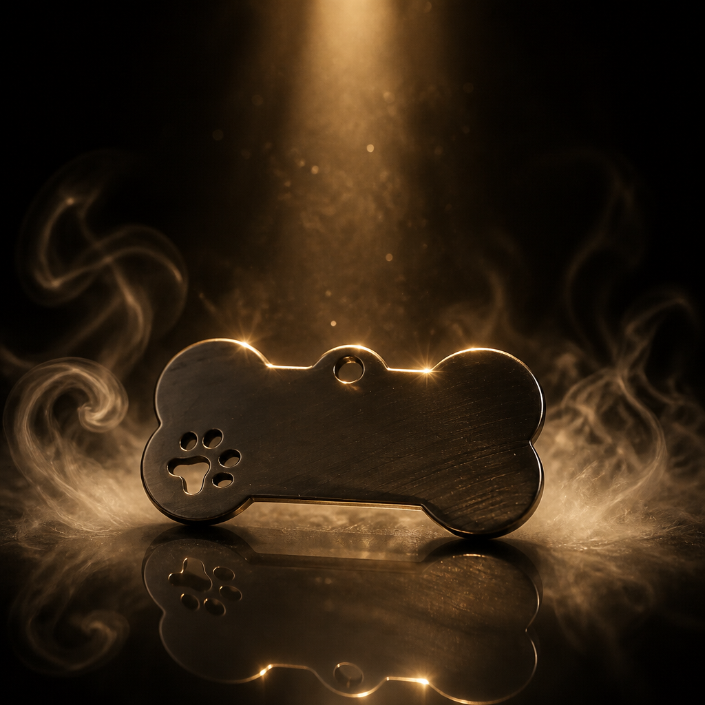 Chapa Identificativa Hueso con Huella para Mascotas Brillo - Imagen 4