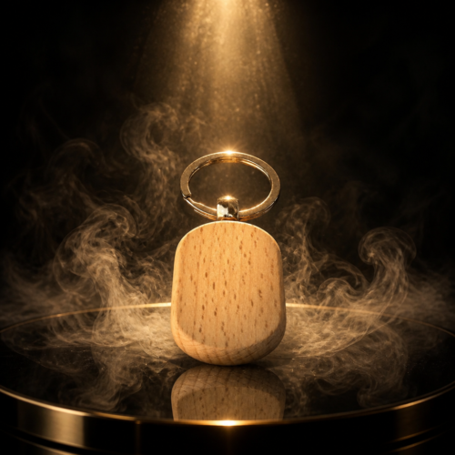 Llavero de madera Rectangular Redondeado