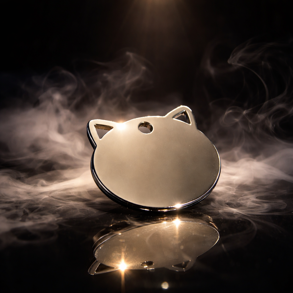 Chapa Identificativa Silueta Gato – Colgante Personalizable para Mascotas - Imagen 2